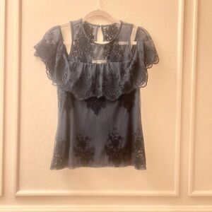 Miami Navy Lace Blouse